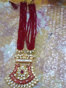 Brass  Rubi Red Neclace .for Engagement And Functions