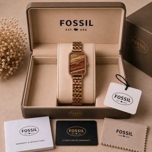 Fossil Rectangular Green Dial Watch