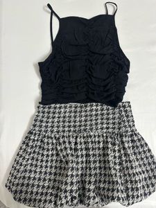 ZARA Textured Bubble Skirt