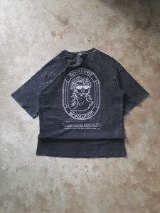 Graphic back Print acid washed Oversized T-Shirt