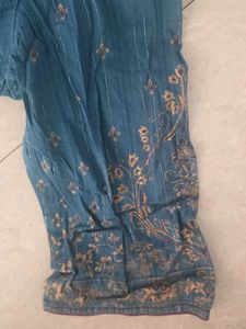 Embroidered Teal Kurta