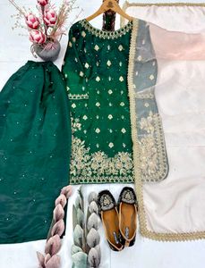Elegant Maroon Embroidered Suit Set