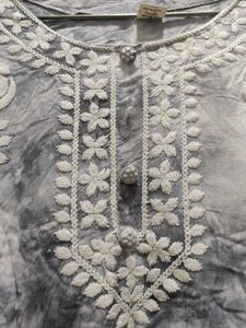 Grey And White Short Kurti