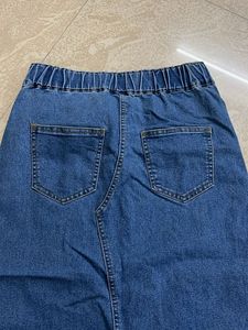 Blue Denim Midi Skirt