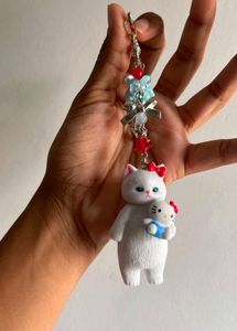 Mofusand × Hello Kitty Charm Keychain