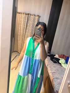 Color Block Sleeveless Maxi Dress🦋