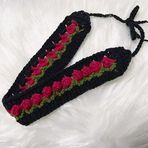 Crochet Rose Headband