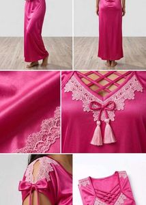 Satin Nightgown with Lace Trim