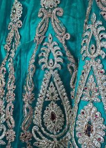 Embroidered Teal &amp; Pink Lehenga Choli Set