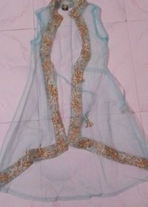 Gorgeous Sky Blue &amp; Gold Ethnic Party Wear 👗