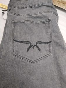 Roadster Gray Wide Leg Denim Jeans