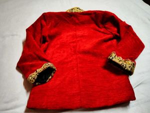 Red &amp; Gold Ethnic blazer for your lil hero
