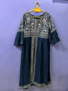 Embroidered Teal Kurta