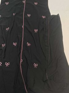 Black Bow Print burkha