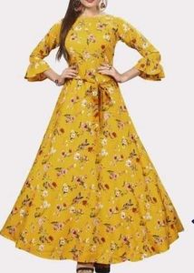 Beautiful Yellow Floral Gown
