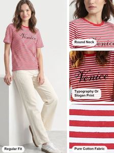 Red &amp; White Striped Venice T-Shirt