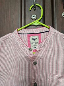 boys pink and white stripped shirt