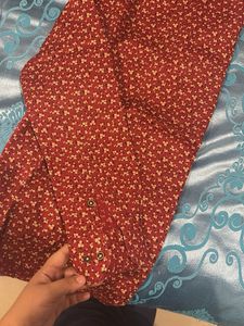 Men's Red Floral Print Shirt