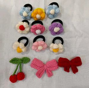 Handmade Crochet Hair Accessories Set