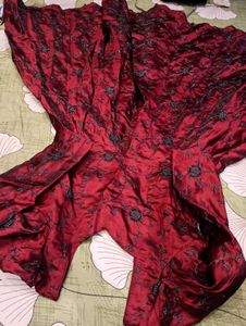 Elegant Red Embroidered Dress