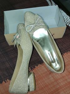 Sparkly Ballet Flats with Bow Detail buy now