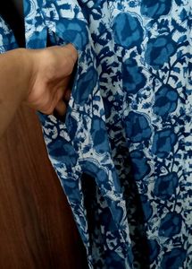 Blue Floral Print Kurta