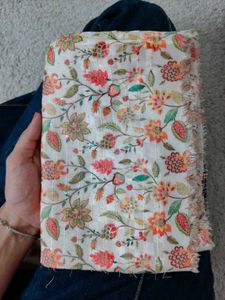 Kalamkari floral print unstitched blouse