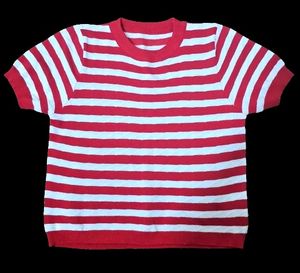 Red And White Mixed Crop Top | Casual Wear |Size S