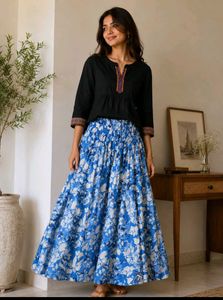 Boho Chic Floral Maxi Skirt & Top Set
