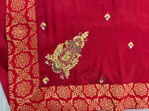 Elegant Red Embroidered Saree