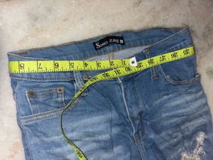 Distressed Blue Jeans