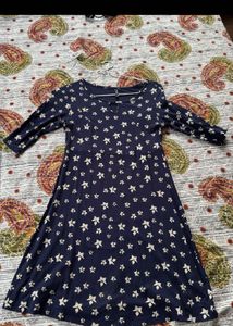 Navy Blue Star Print Dress