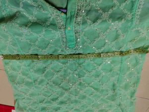 Chikankari sequin sheer short Kurti