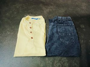 Boys Casual Kurta and Jeans Set
