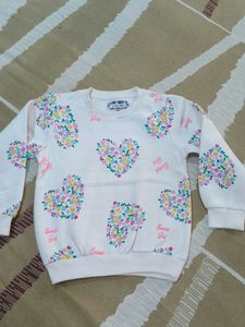 Cute Floral Heart Print Sweatshirt