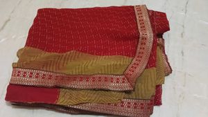 Elegant Red Georgette Saree