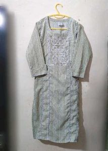 Embroidered Cotton Kurta