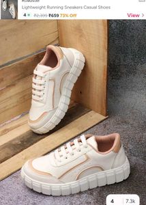 Stylish White & Pink Sneakers
