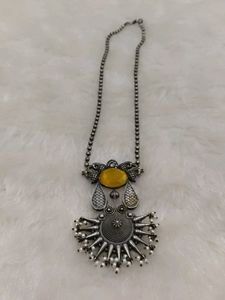 Silver Look Alike Long Necklace