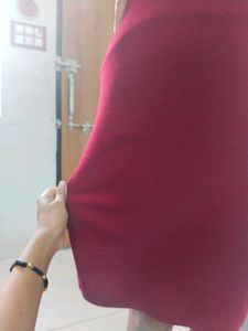Maroon Off-Shoulder Bodycon Dress