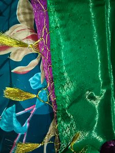 Stunning Emerald Green Embroidered Saree