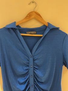 Primark Blue Ruched Front Top