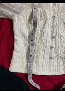 Elegant Off-White Textured Blouse