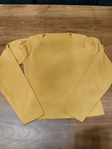 Stylish Mustard Yellow Long Sleeve Top