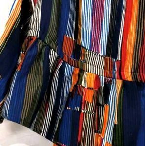 Colorful Striped Peplum Top 🎊