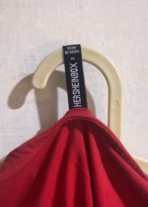 Chic Red Square Neck Crop Top