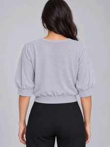 Gray Cardigan with Colorful Buttons