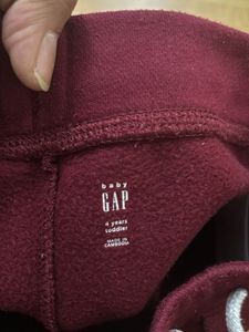 GAP Burgundy Fleece lined Jogger Pants