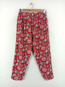 Red Floral Print Kurta Pant (Women's)