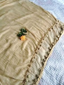 (Unused) Beige Tassel Dupatta 🌟